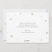 Red Snowy Sneeuwvlokken Vrolijk Kerstfeest Feestdagenkaart (Achterkant)