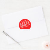 Red Snowy Snowball Kerst Kaart Vakantie Sticker (Envelop)