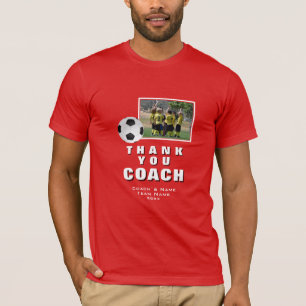 Red Soccer Bedankt Coach Team Foto T-shirt