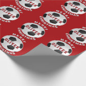 Red Soccer Football Balls Kinder naam kerst Cadeaupapier (Hoek)