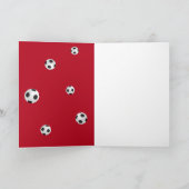 Red Soccer Football Sports Bedankt Coach Kaart (Binnen)