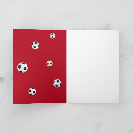 Red Soccer Football Sports Bedankt Coach Kaart (Binnen)