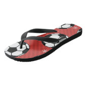 Red Soccer Kerststripper Festive Ball & Snow Teenslippers (Schuin)