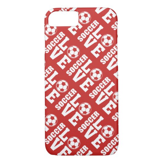 Red Soccer Love Pattern Case-Mate iPhone Case (Achterkant)