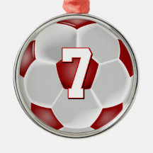 Red Soccer Player Custom Jersey Number Kerstmis