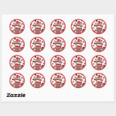 Red Sock Monkey Favor Sticker Seals - Baby shower (Vel)
