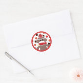 Red Sock Monkey Favor Sticker Seals - Baby shower (Envelop)