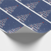 Red Socks and Baseball Ornaments On a Tree Cadeaupapier (Hoek)