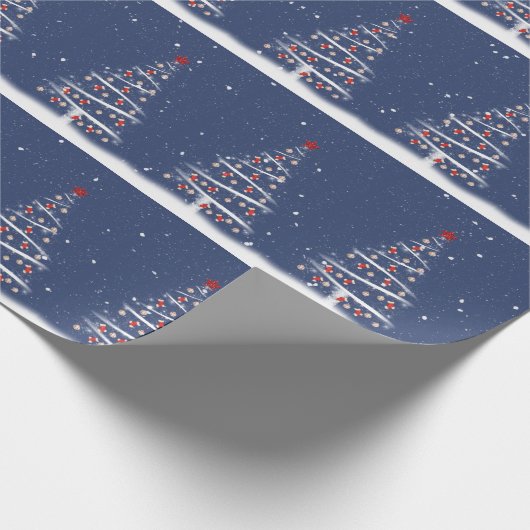 Red Socks and Baseball Ornaments On a Tree Cadeaupapier (Hoek)