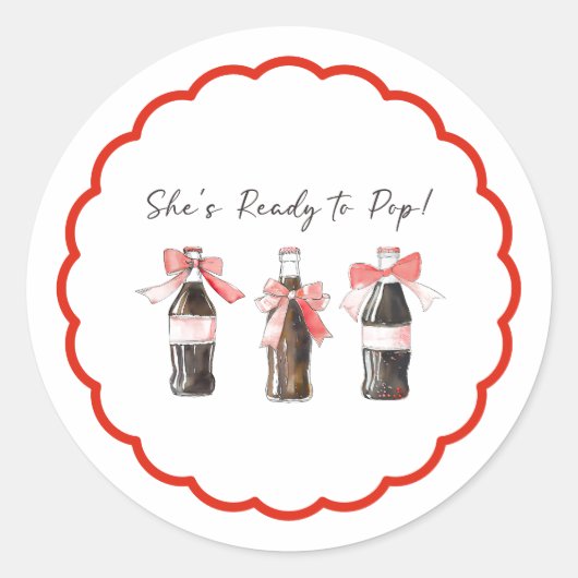 Red Soda Baby Ready to POP Round Sticker (Voorkant)