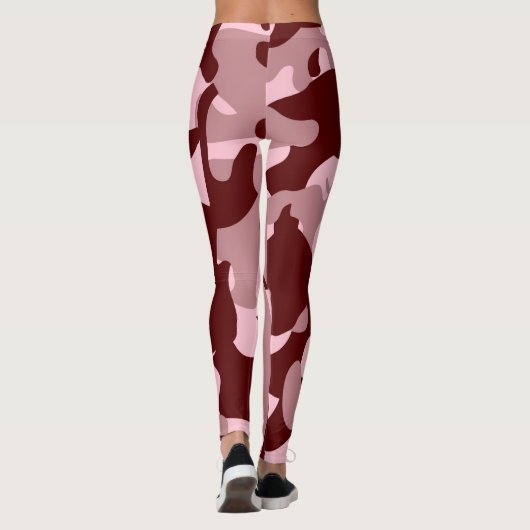 Red Soft Rose Wine Camouflage Leggings (Achterkant)