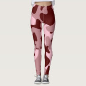Red Soft Rose Wine Camouflage Leggings (Voorkant)