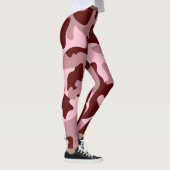 Red Soft Rose Wine Camouflage Leggings (Rechts)