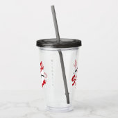 Red Softball Ma Gepersonaliseerd Acryl Drinkbeker (Links)