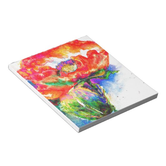 Red Solar Poppy Notitieblok (Schuin)