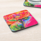 Red Solar Poppy Onderzetter (Linkerzijde)