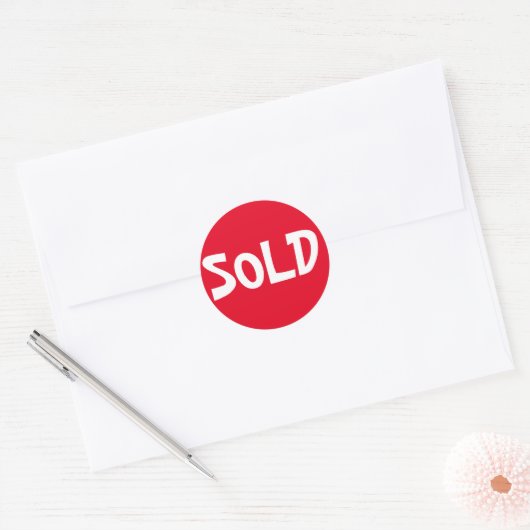 Red Sold Sticker (Envelop)