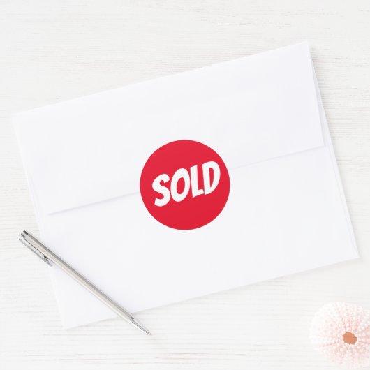Red Sold Sticker (Envelop)