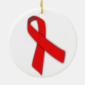 Red Solidarity Ribbon voor AIDS-patiënten Keramisch Ornament (Achterkant)