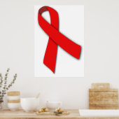 Red Solidarity Ribbon voor AIDS-patiënten Poster (Keuken)