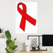 Red Solidarity Ribbon voor AIDS-patiënten Poster (Thuiskantoor)