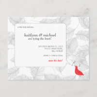Red Songbird Save the Date Kaart