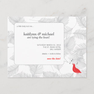 Red Songbird Save the Date Kaart