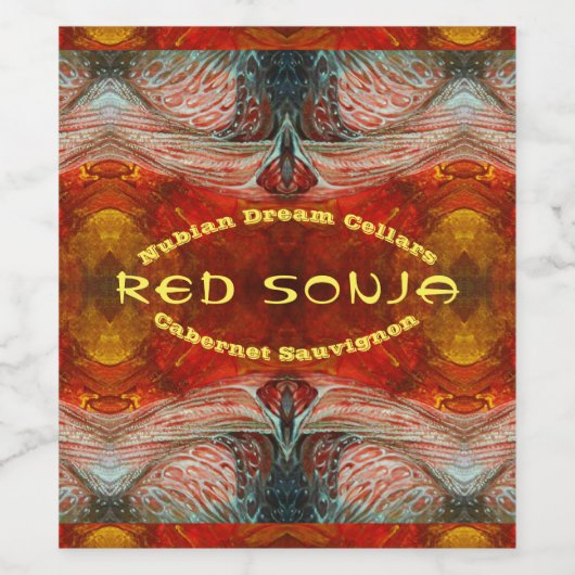 RED SONJA WIJN ETIKET (Enkel label)