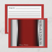 Red Sophisticated Recipe-kaarten Briefkaart (Voorkant / Achterkant)