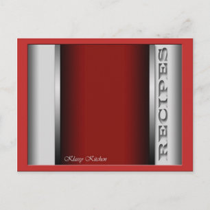 Red Sophisticated Recipe-kaarten Briefkaart