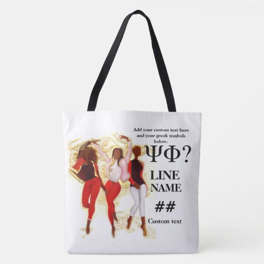 Red Sorority Black Art Tote Bag (Voorkant)