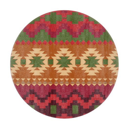 Red Southwest Pattern - westerne abstracte kunst Snijplank (Voorkant)