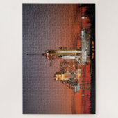 Red Space Shuttle Spaceship Atlantis op startpad Legpuzzel (Verticaal)