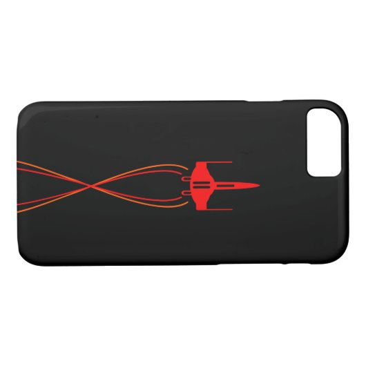 Red Spaceship Case-Mate iPhone Case (Achterkant (Horizontaal))