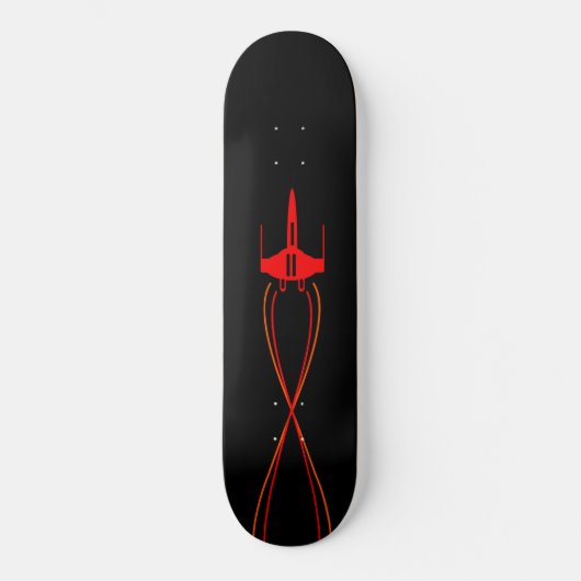 Red Spaceship Persoonlijk Skateboard (Voorkant)