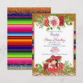 Red Spain Fiesta Girl Baptism Christening Kaart (Voorkant / Achterkant)