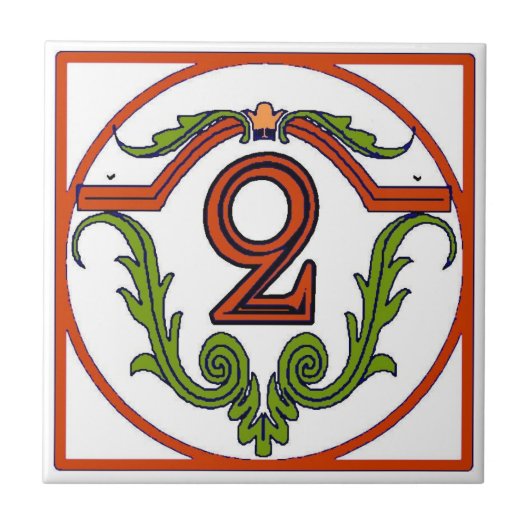 Red Spain Letter House Number Tegels Tegeltje (Voorkant)