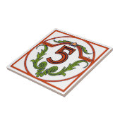 Red Spain Letter House Number Tegels Tegeltje (Zijkant)