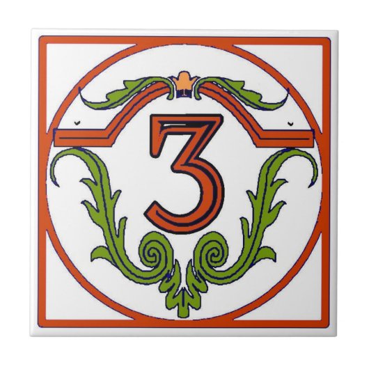 Red Spain Letter House Number Tegels Tegeltje (Voorkant)