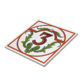 Red Spain Letter House Number Tegels Tegeltje (Zijkant)