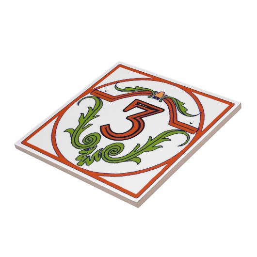 Red Spain Letter House Number Tegels Tegeltje (Zijkant)