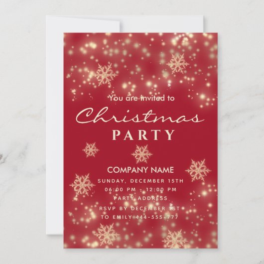 Red Sparging luxe Enterprise-kerstfeestfeest Kaart (Voorkant)