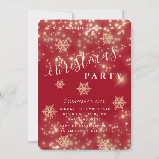 Red Sparking luxe Enterprise-kerstfeestfeest in Kaart (Voorkant)