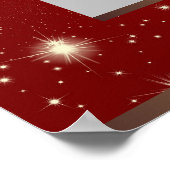 Red Sparking Merry-kerstfoto lijst Poster (Hoek)