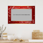 Red Sparking Merry-kerstfoto lijst Poster (Keuken)