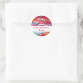 Red Sparkle Abstract Art Het is koud buiten Ronde Sticker (Tas)