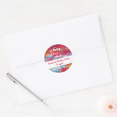 Red Sparkle Abstract Art Het is koud buiten Ronde Sticker (Envelop)