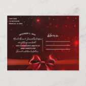 Red Sparkle Chic Bow Elegant Holiday Save the Date Aankondigingskaart (Achterkant)
