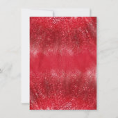 Red Sparkle Dress Quinceanera Party Invitation Kaart (Achterkant)