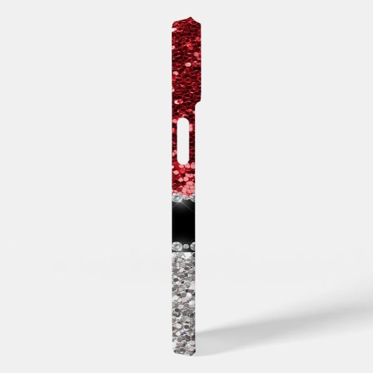 Red Sparkle Glam Bling Persoonlijk Case-Mate iPhone Case (Achterkant / Rechts)